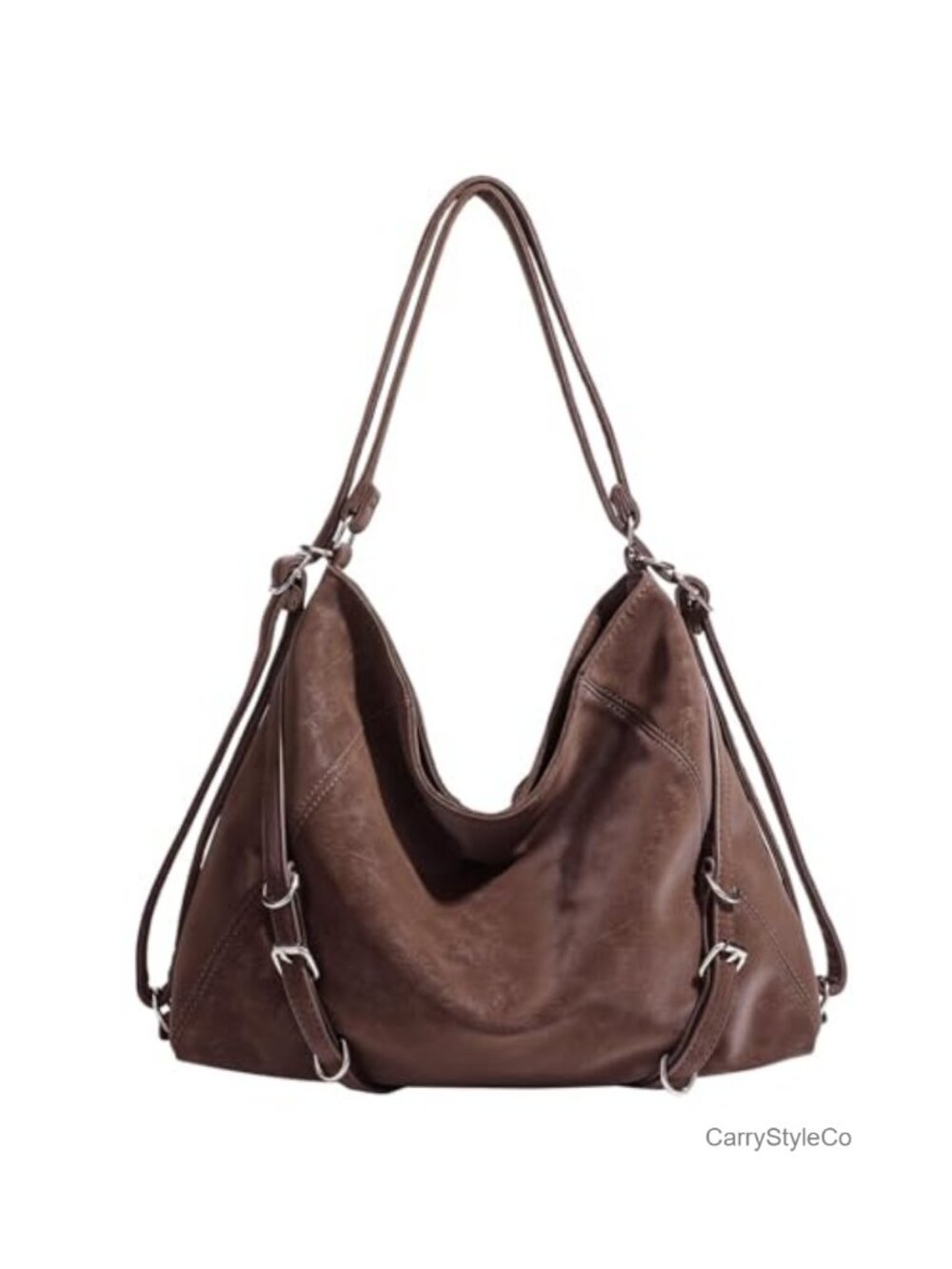 3-Way Convertible Soft Hobo Bag Vegan Leather Backpack